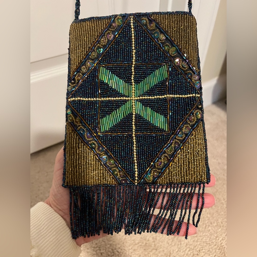 Beaded Fringed crossbody bag